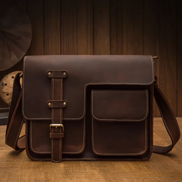Men's Vintage Style Genuine Leather Satchel Bag