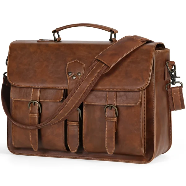 Vintage Synthetic Leather Satchel Bag for men